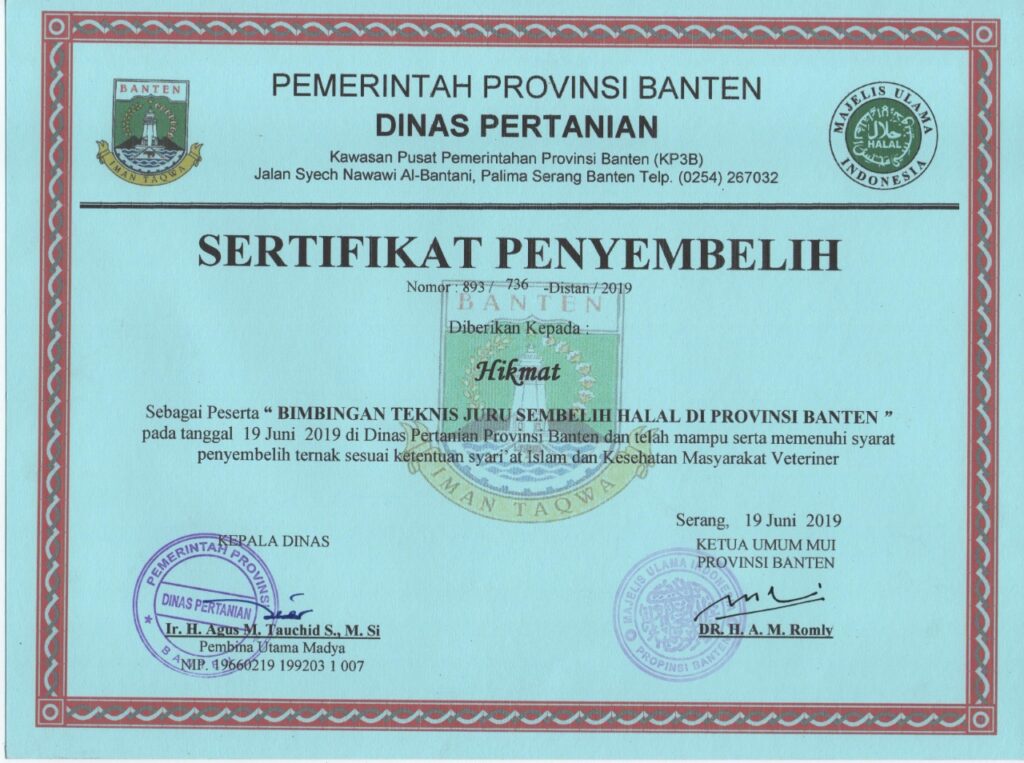 sertifikat aqiqah banten